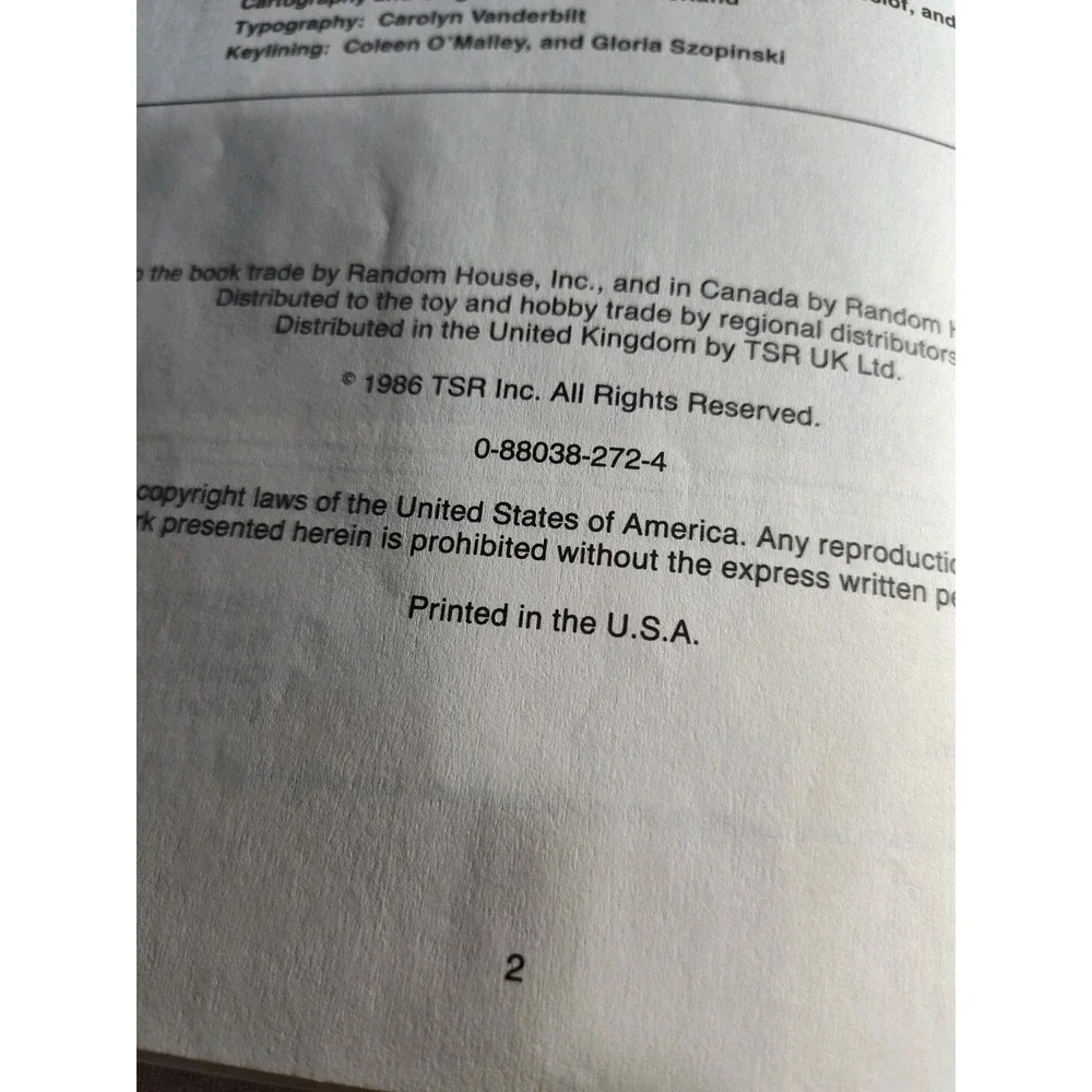 Dungeons and Dragons‎ Survival Guide Advanced 1986 TSR